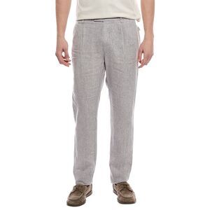 Onia Mens  Linen Tapered Pleated Trouser, Gray